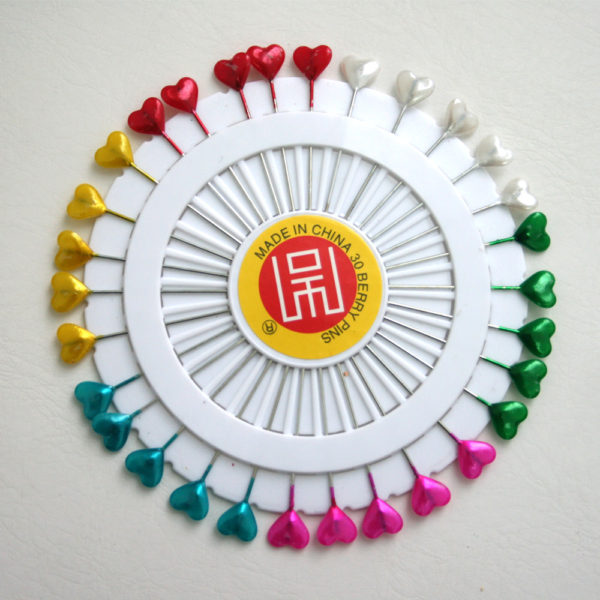 multi coloured heart pins